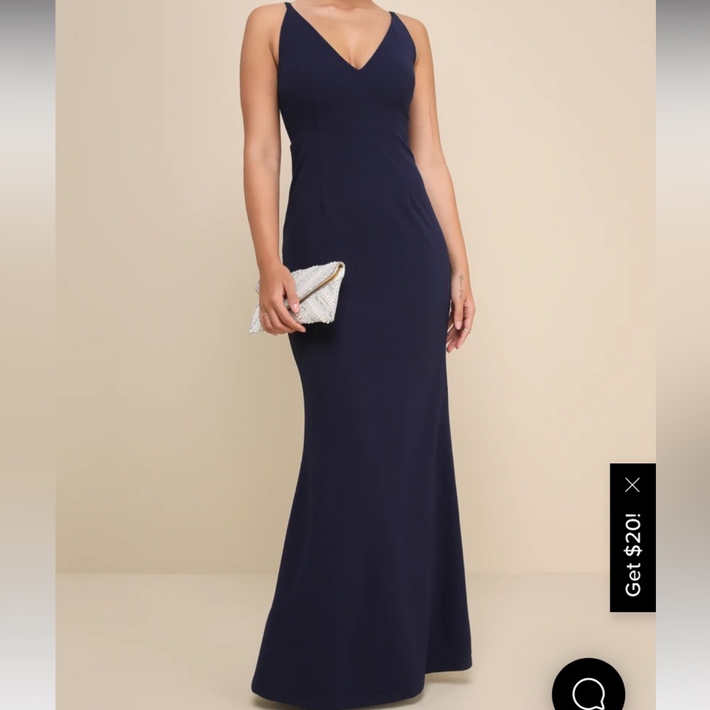 NWT LuLus Melora Navy Blue Sleeveless Maxi Dress